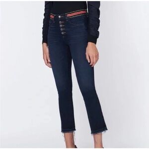 Veronica Beard Carolyn 10" Baby Boot Exposed Button Fly Jeans